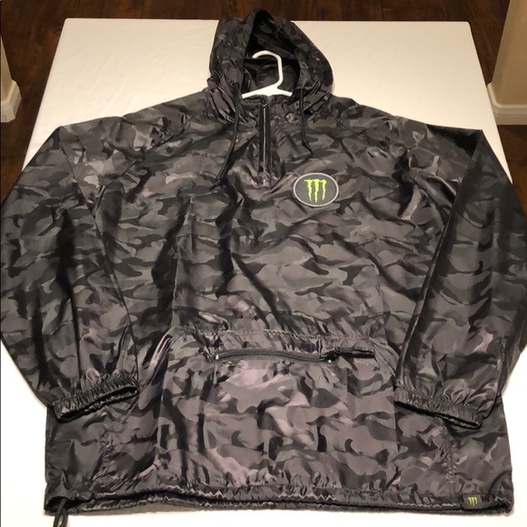 Monster Energy Camo Wind Breaker Anorak 